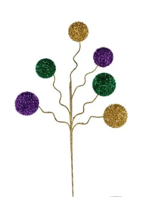 22" Mardi Gras Cut Glitter Ball Spray