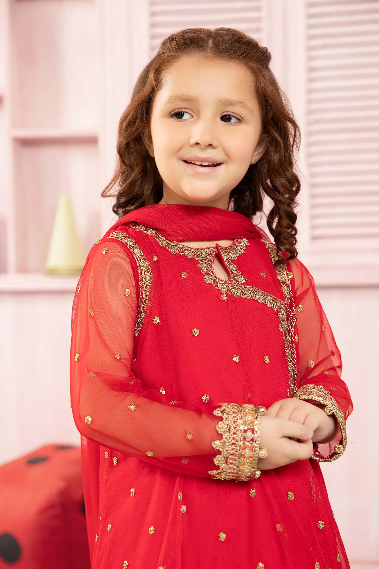 3 Piece Embroidered Net Suit | MKS-PF24-08