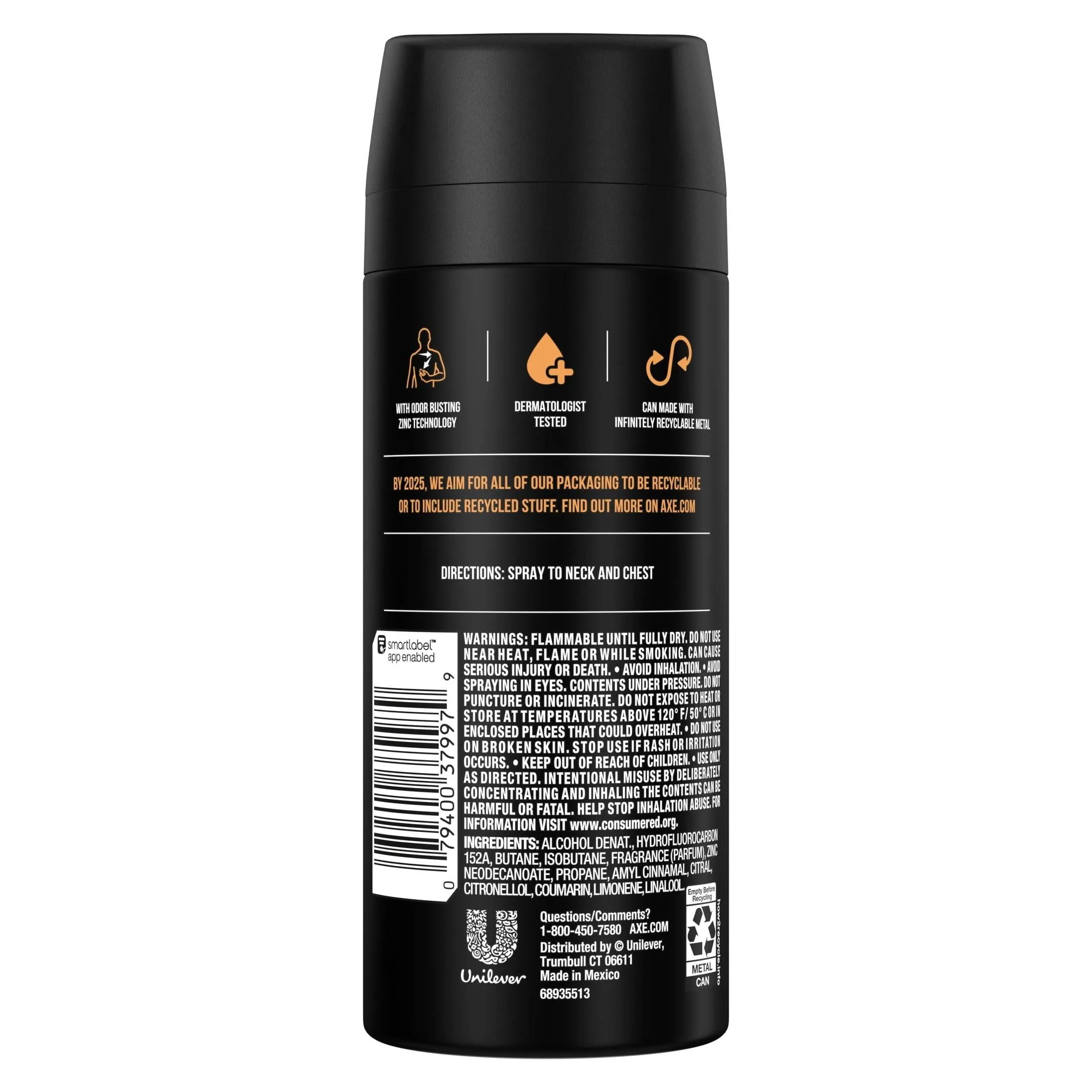 AXE Men's Deodorant Body Spray Dark Temptation, 4 oz