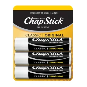 ChapStick - Classic Original Lip Balm Tubes - 0.15 Oz (Pack of 3)