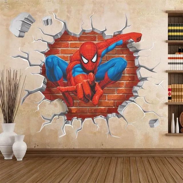 famous cartoon movie spider man wall stickers for kids rooms