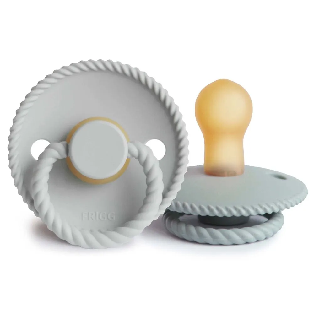 FRIGG ROPE PACIFIER 2 PACK | SILVER GRAY/FRENCH GRAY