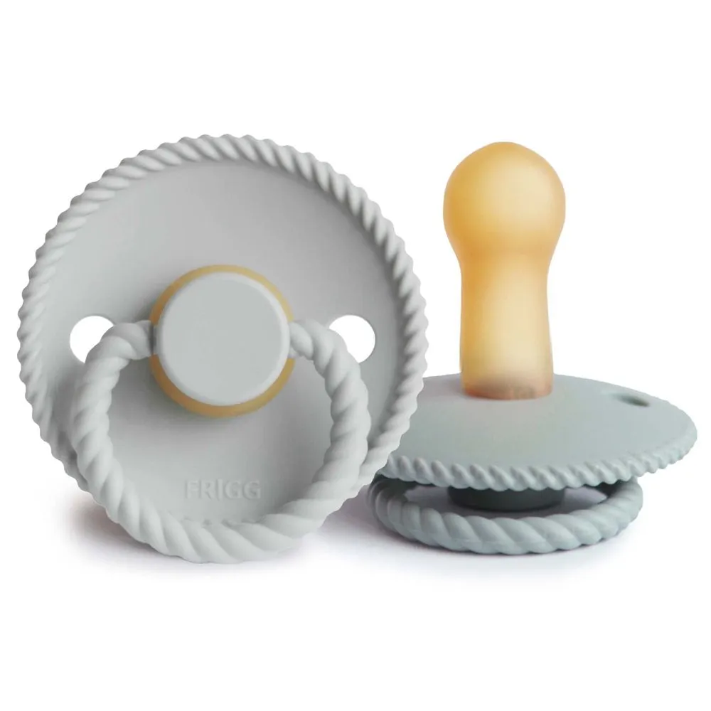 FRIGG ROPE PACIFIER 2 PACK | SILVER GRAY/FRENCH GRAY