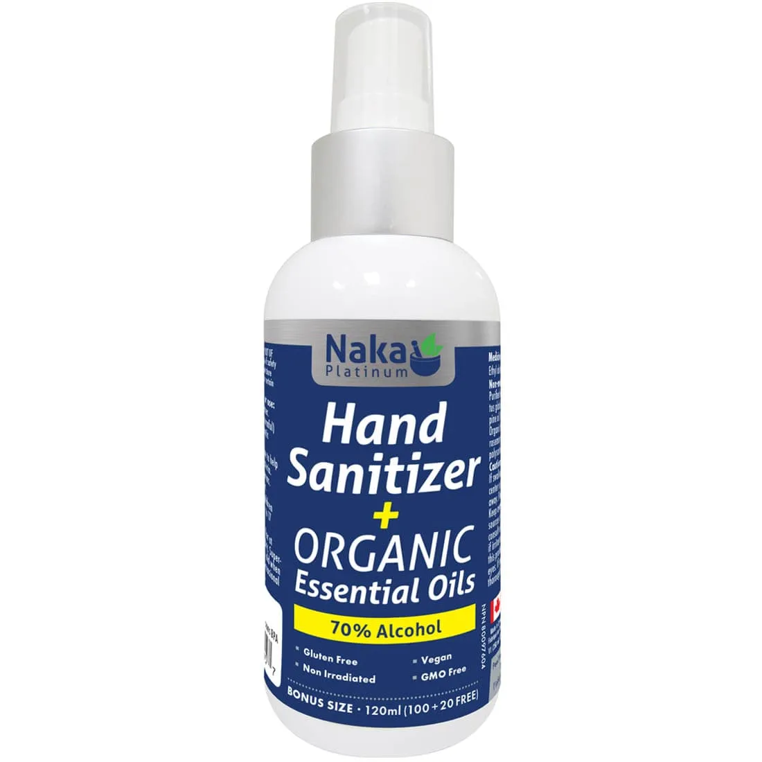 Naka Hand Sanitizer   Organic Essential Oils (70% alcohol)