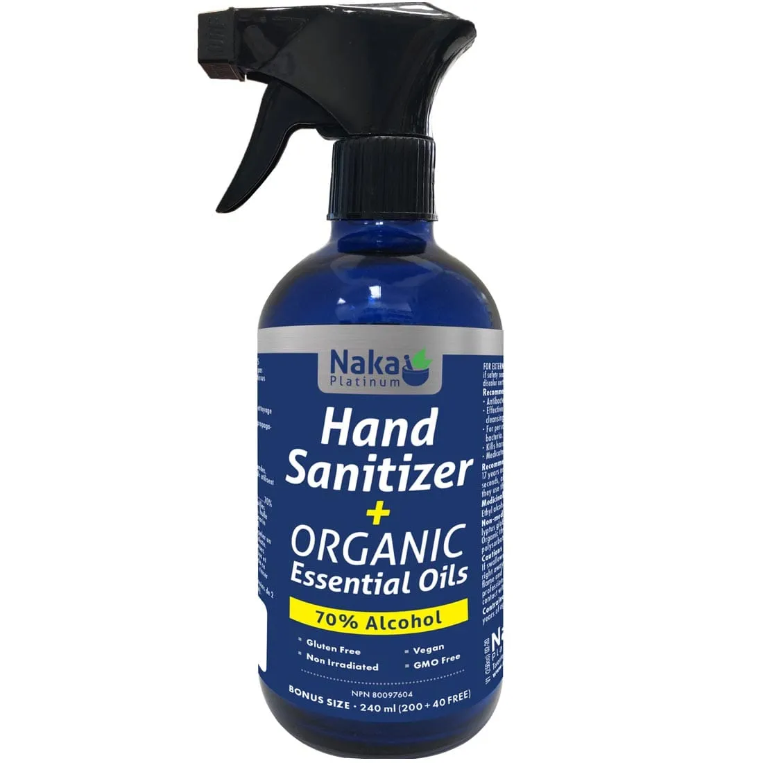 Naka Hand Sanitizer   Organic Essential Oils (70% alcohol)