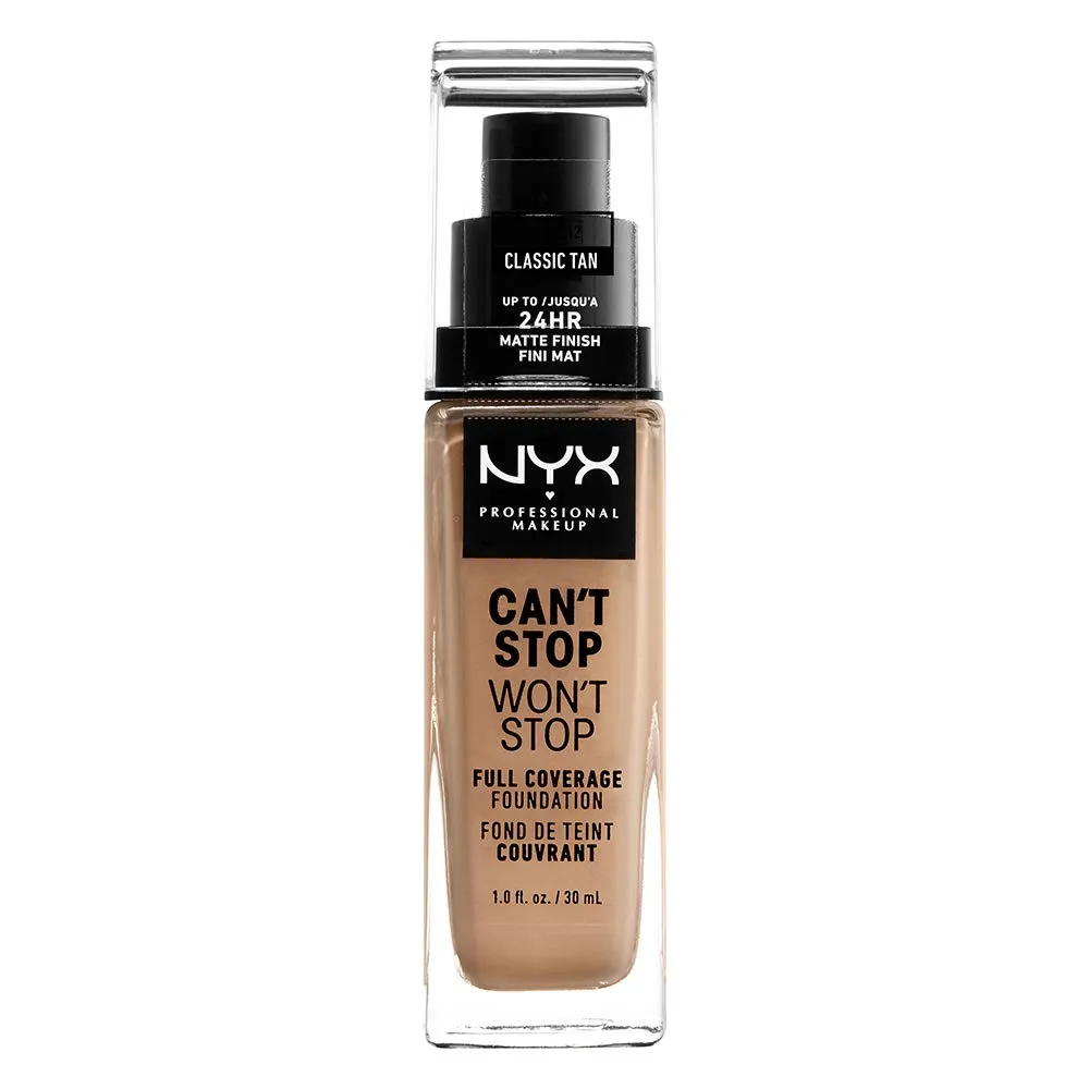 NYX - Can't Stop Won't Stop 24HR Full Coverage Foundation Classic Tan - 1 fl oz (30 ml)