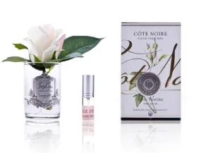 PERFUMED NATURAL TOUCH ROSE BUD BLUSH PINK CLEAR GLASS