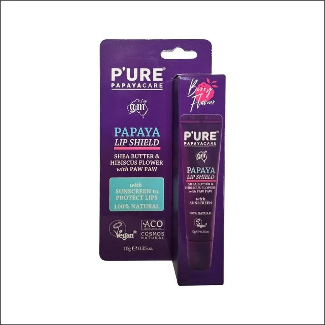 P'ure Papaya Care Papaya Lip Shield Berry Flavour 10g