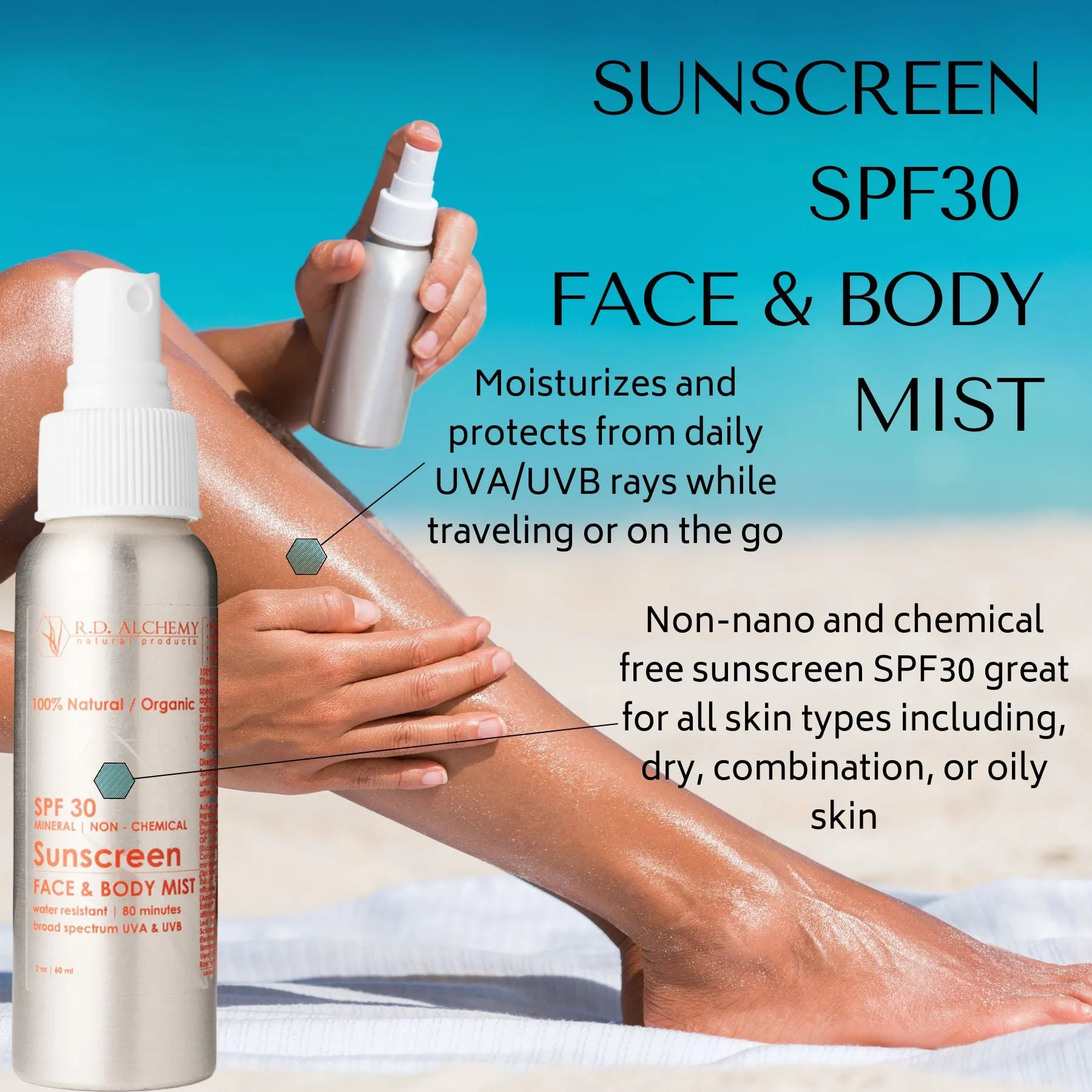 Sunscreen SPF30 Face & Body Mist