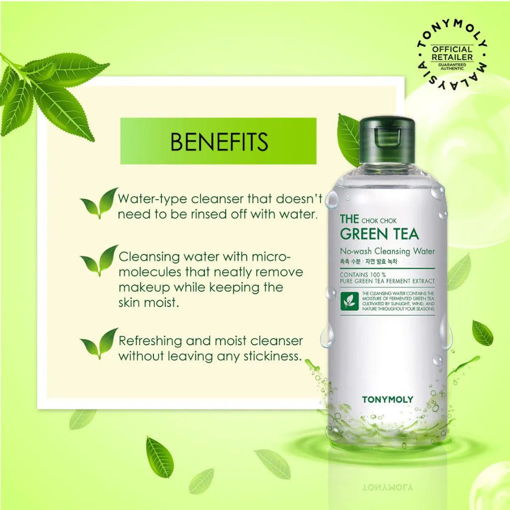 TONYMOLY The Chok Chok Green Tea No Wash Cleansing Water